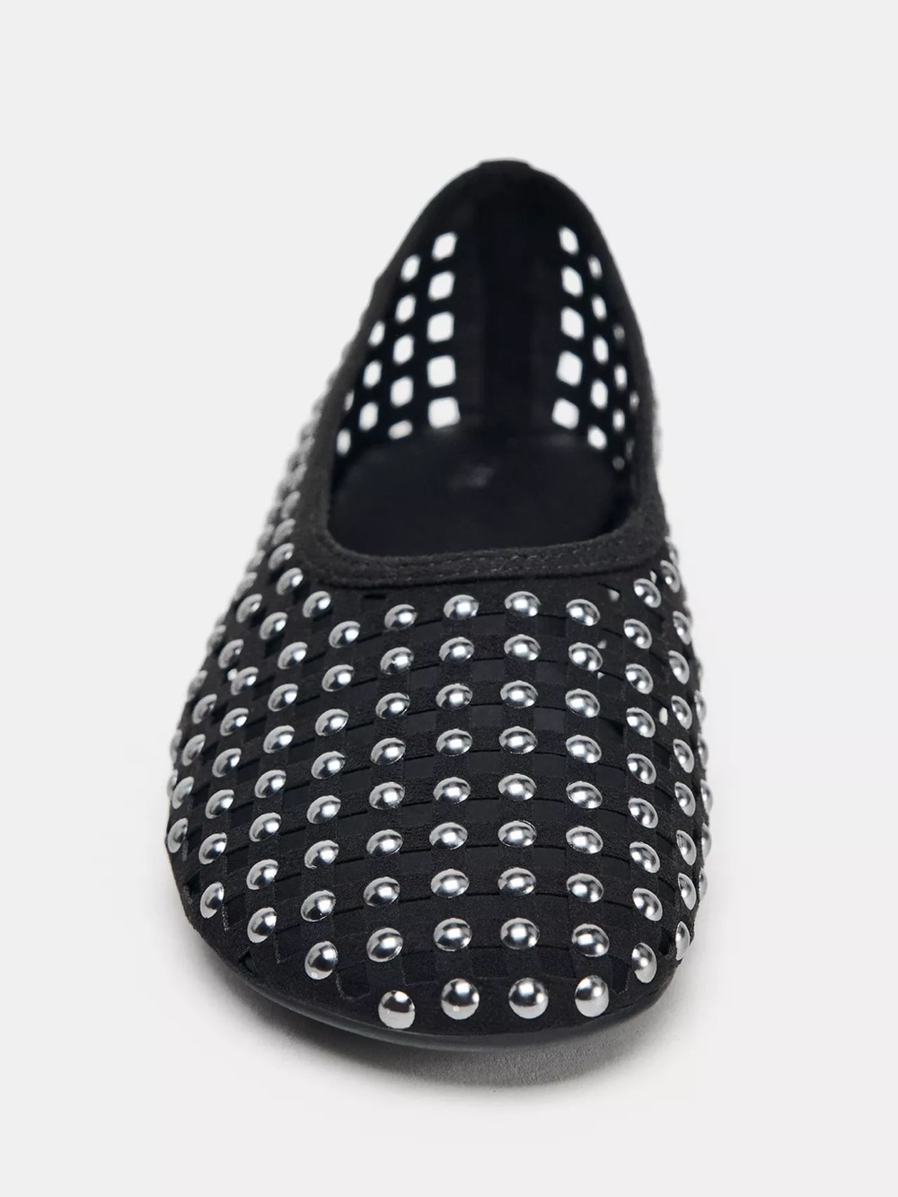 Zara Black Studded Slip-On Loafers